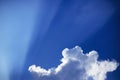 Sun rays with clouds on blue sky landscape.rays of light Royalty Free Stock Photo