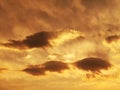 Sun rays and clouds - heavy clouds at sunset Royalty Free Stock Photo