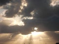 Sun rays and clouds Royalty Free Stock Photo