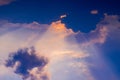 Sun rays through the clouds sunset Royalty Free Stock Photo