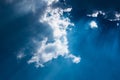 Sun rays on cloudy sky dramatic view Royalty Free Stock Photo