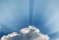 Sun rays come through clouds Royalty Free Stock Photo