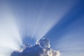 Sun rays come through clouds Royalty Free Stock Photo