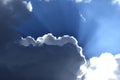 Sun Rays coming out of Clouds Royalty Free Stock Photo