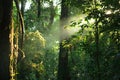 Sun rays deep in the rain forest