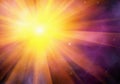 Sun rays flash in space background Royalty Free Stock Photo