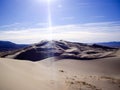 Sun Rays on Kelsoo Dunes desert of California Royalty Free Stock Photo