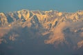 Sun rays mountain landscapeA beautiful landscape view with sun beams through clouds from the top of a mountain.