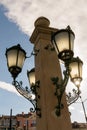 Traditional street lamps on Lions Bridge, Sofia, Bulgaria, Eastern Europe