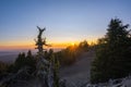 Sun rays over Crater Lake National Park at Sunset Royalty Free Stock Photo