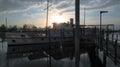 Sun rays over Historic ship Austria in Bregenz on Lake Constance