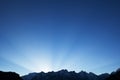 Sun Rays Over Mountains Royalty Free Stock Photo