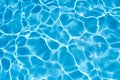 Sun rays are reflected in the blue water of the pool. Close-up Royalty Free Stock Photo