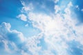 Sun rays shine through the cloud Royalty Free Stock Photo