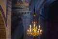 The sun rays shining into Armenian Cathedral in Lviv. Ukraine