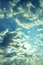 Sun rays shining through clouds Royalty Free Stock Photo