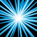 Sun rays or star burst element Square fight stamp for card Comic blue radial lines background Royalty Free Stock Photo