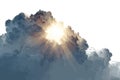 Sun rays through storm clouds isolated Royalty Free Stock Photo