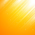 Sun rays on a yellow-orange magic background in the upper right corner. Realistic sunbeams. Fairy abstract summer sunny sky. Royalty Free Stock Photo