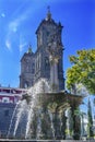 Sun Rays Zocalo Park Plaza Cathedral Puebla Mexico Royalty Free Stock Photo