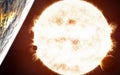 Sun. Red giant star. Earth, Venus and Mercury. Elements of the image are furnished by NASA Royalty Free Stock Photo