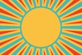 Sun red yellow blue background pop art retro Royalty Free Stock Photo