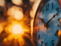 The sun is reflected in the wall clock Royalty Free Stock Photo