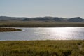 Sun reflecting in Soda Lake at Carrizo Plain