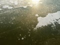 Sun reflecting in the surface of an ice rink Royalty Free Stock Photo