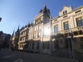 The sun is reflection on a window in Luxembourg.