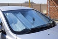 Sun Reflector windscreen. Protection of the car panel from direc Royalty Free Stock Photo