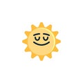 Sun Relieved Face emoji flat icon