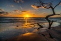 SUN RISE FROM BONEYARD BEACH, JACKSONVILLE,FL Royalty Free Stock Photo