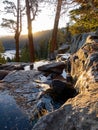 Sun rise landscape around the Emerald Bay of Lake Tahoe