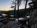 Sun rise landscape around the Emerald Bay of Lake Tahoe