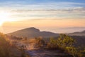 Sun rise mountains landscape view Royalty Free Stock Photo