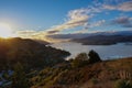 Sun rise over Governors Bay, New Zealand