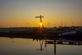 Sun rise over the River Tyne and Weather Vane