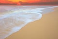 Sun rise at sea beach show movement of sea wave Royalty Free Stock Photo