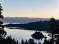 Sun rise view of the Lake Tahoe  Emerald Bay and Fannette Island Royalty Free Stock Photo