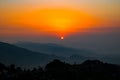 The sun rise view from sarankot pokhara