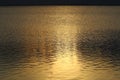 The Dead Sea at dawn and the first ray of sun that rises over the Jordanian mountains. Royalty Free Stock Photo