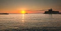 Sunrise over the Agias Nickolas fort Rhodes