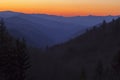 Sunrise at Newfound Gap - Great Smoky Mountains, Tennessee Royalty Free Stock Photo