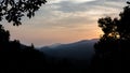 Sun rises over Nam Khan national park valley Royalty Free Stock Photo