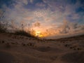 Sunrise over the dunes on St. George Island, Florida Royalty Free Stock Photo