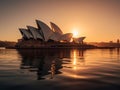 Golden Sunrise Over Sydney Opera House Royalty Free Stock Photo