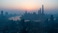 Sun rising above the Shanghai skyline Royalty Free Stock Photo