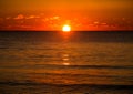 Sun Rising From Lake Michigan Horizon in Sheboygan Wisconsin