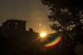 Sun rising over Acropolis Royalty Free Stock Photo
